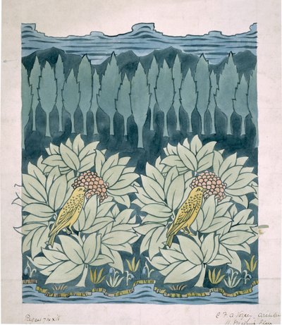 Aves con abetos de Charles Francis Annesley Voysey